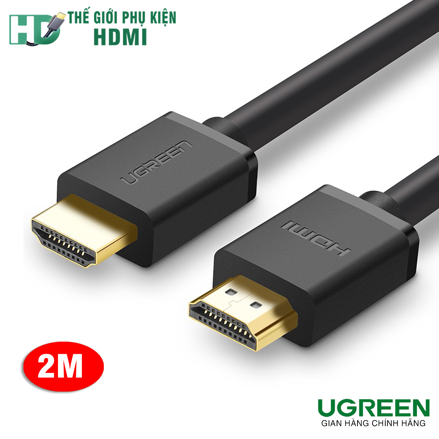Dây HDMI 2M Ugreen 10107 chính hãng hỗ trợ 3D 4K*2K