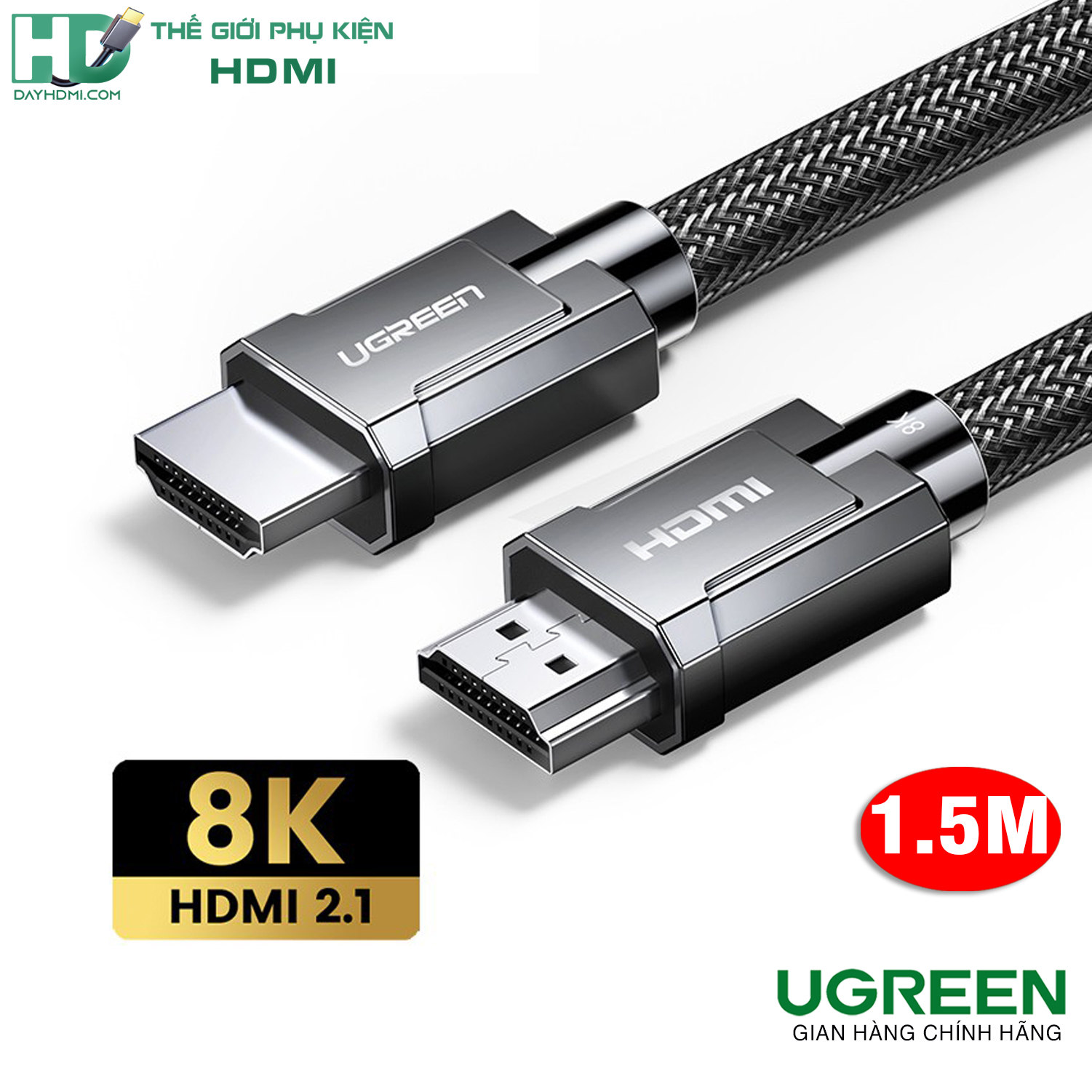 Ugreen 70320 - Cáp HDMI 2.1 dài 1,5M hỗ trợ 8K@60Hz, 4K@120Hz Cao Cấp