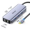 Bộ chuyển đổi (6in1) Type C to HDMI 4K, LAN 1000Mb,USB3.0, PD100W JASOZ H111 chính hãng