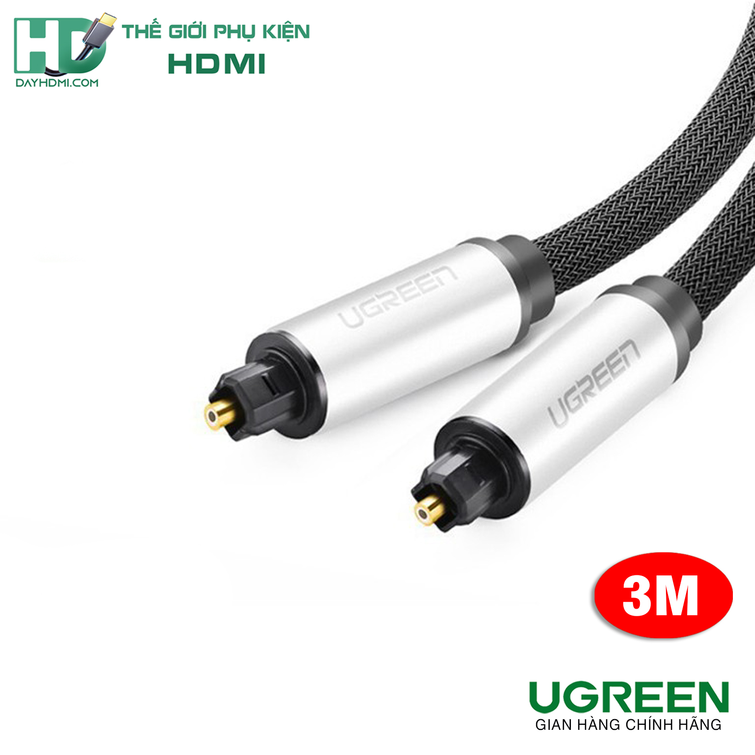 Cáp quang (Optical) dài 3M Ugreen 10541 cao cấp , bọc lưới chống nhiễu